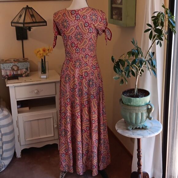 Chaps Cotton Maxi Dress. Coastal Cowgirl, Floral, Maxi - Picture 7 of 14